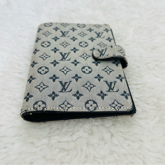Louis Vuitton Mini Lin Monogram Canvas Leather Agenda Memo Book Cover w/ LVnotes - Picture 3 of 16